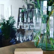 foto handletteren glas